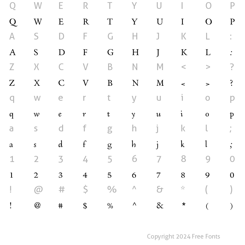 Character Map of Steinbeck Obl Regular