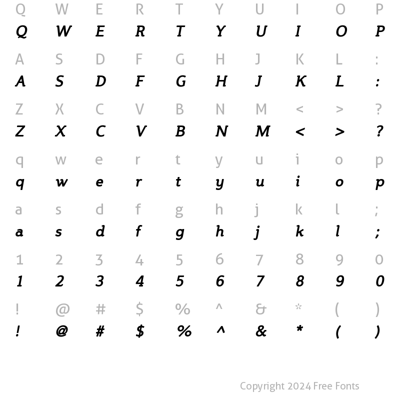 Character Map of Steinem BoldItalic