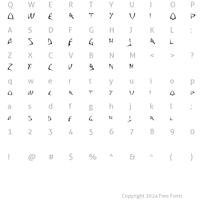 Character Map of Stella Regular