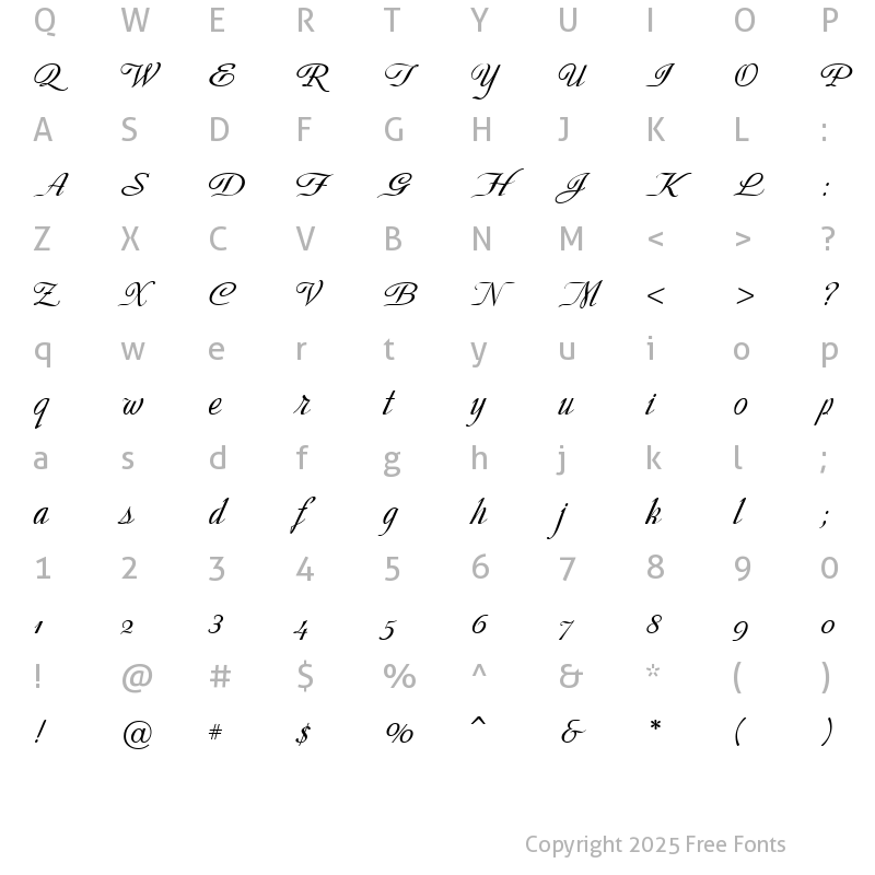 Character Map of StellaAnnJF Regular