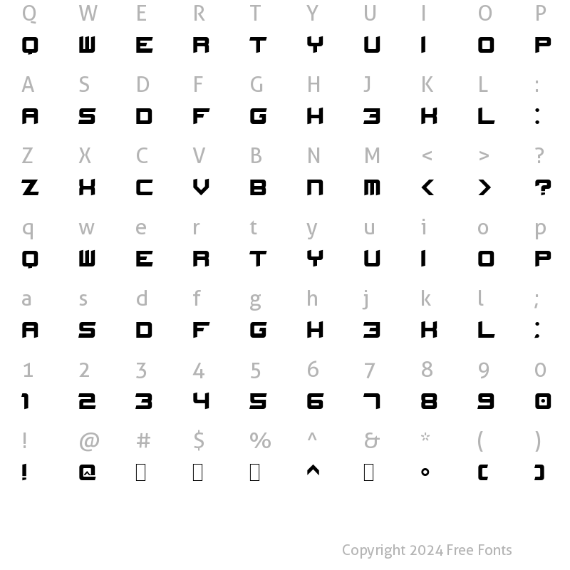 Character Map of Stellar Kombat Nominal