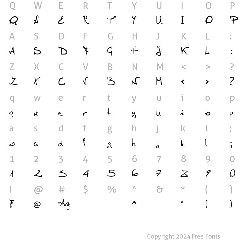 Character Map of Stellina Regular