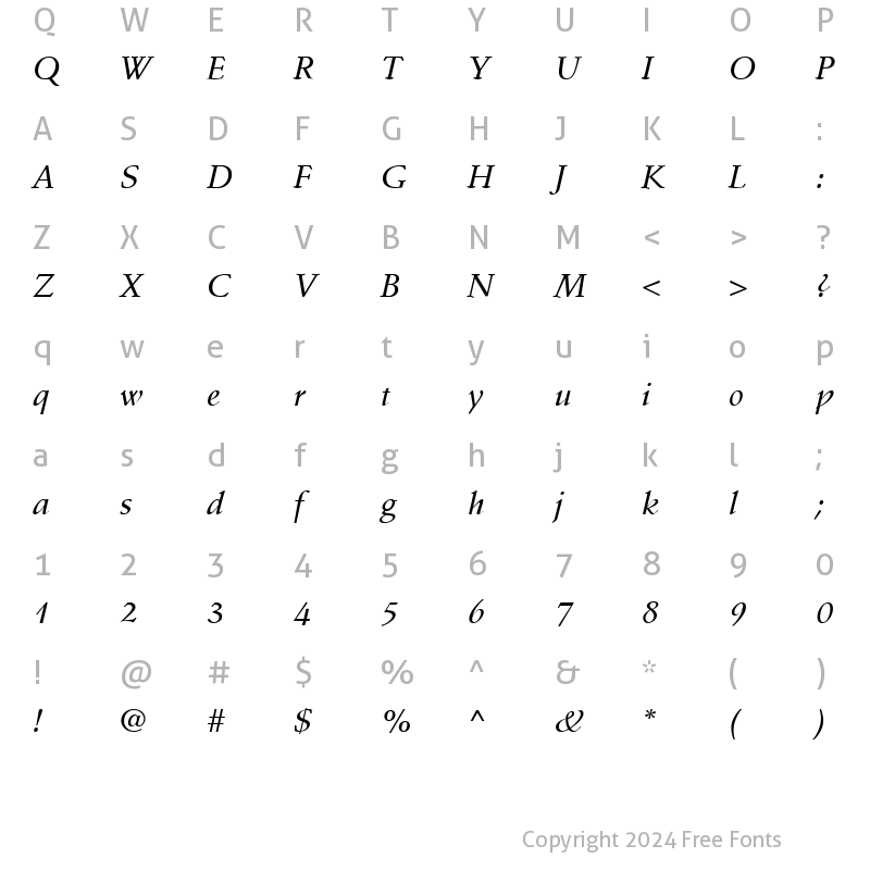 Character Map of StempSchMedIta Regular