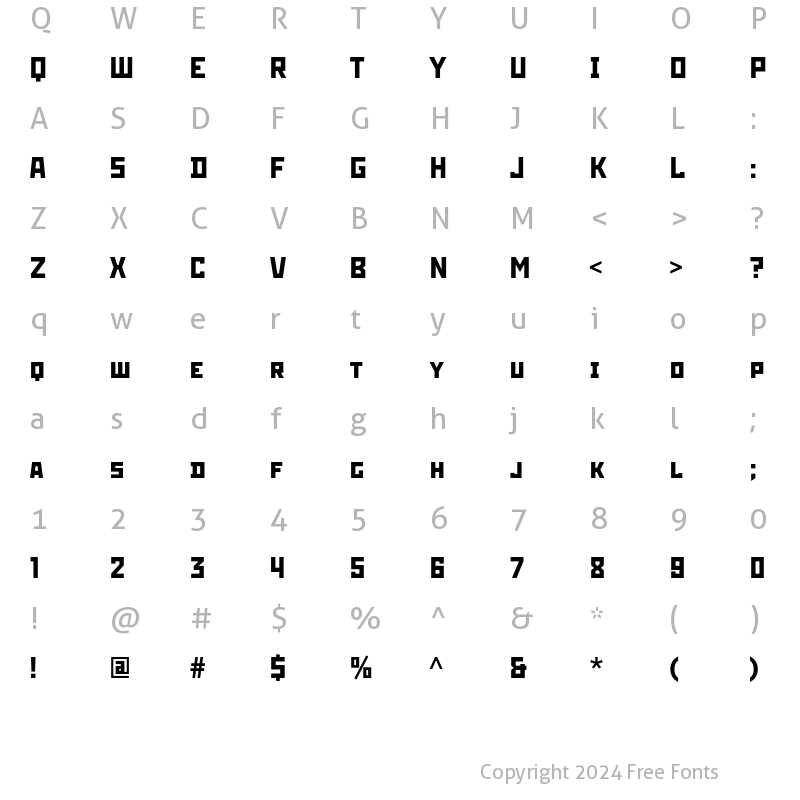 Character Map of Stenberg ITC Regular