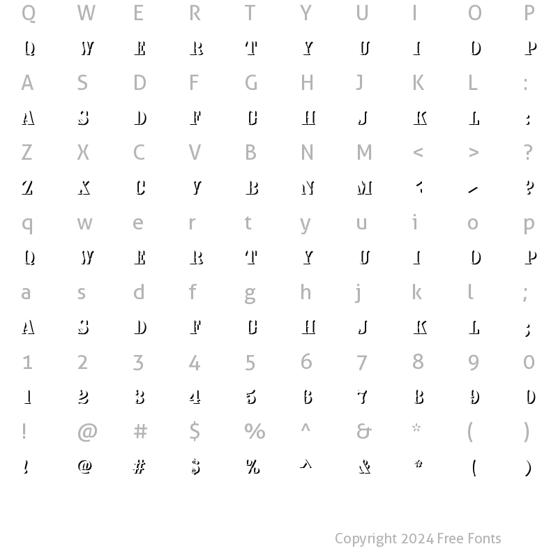 Character Map of StencilOnlShaD Regular