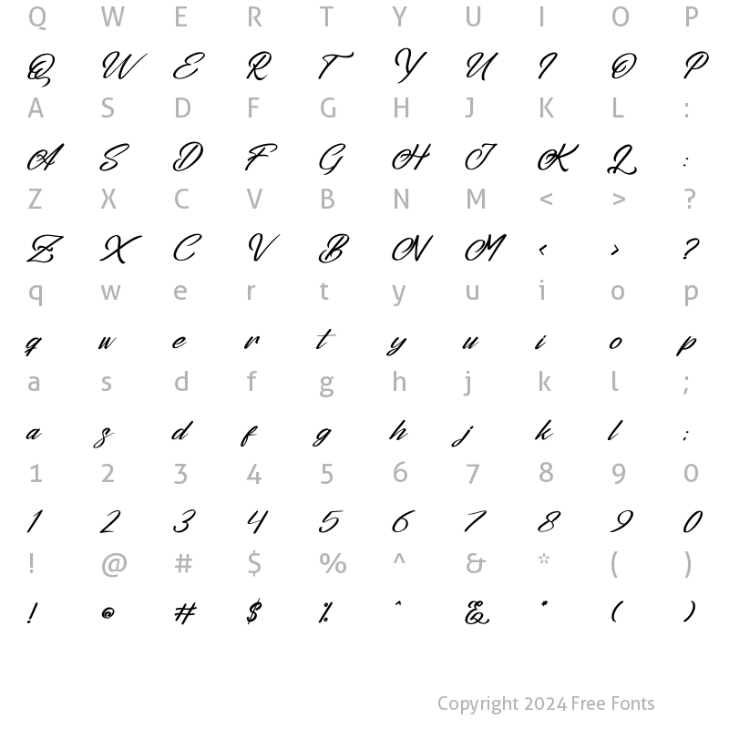 Character Map of Stephenson Brandon Italic