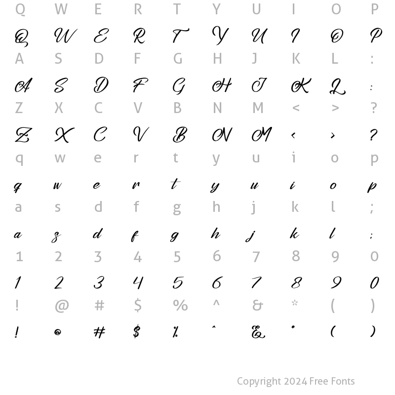 Character Map of Stephenson Brandon Regular