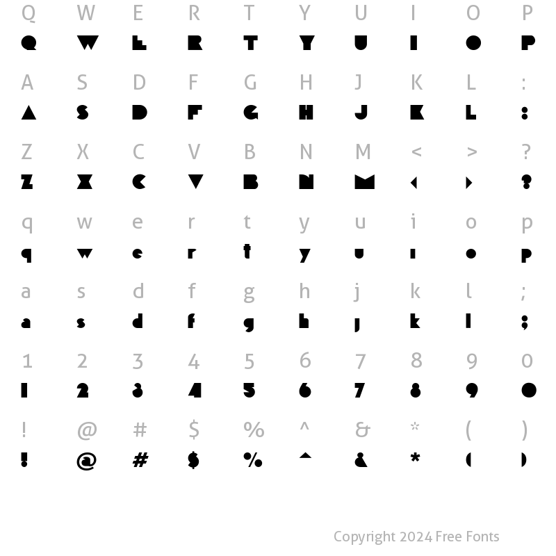 Character Map of Steppes TT Regular