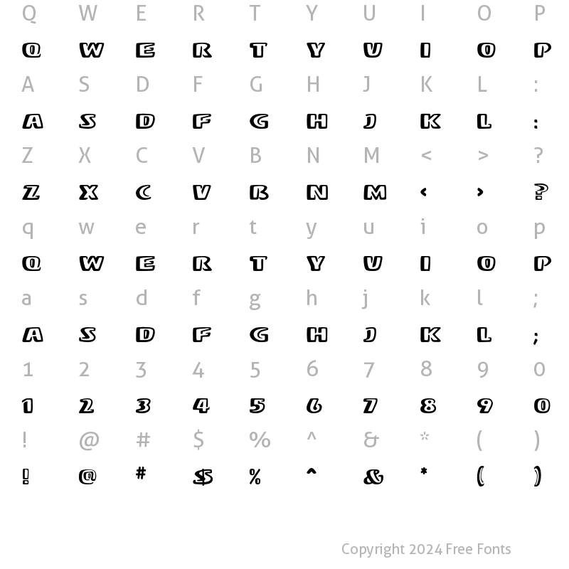 Character Map of Stereo MF Regular