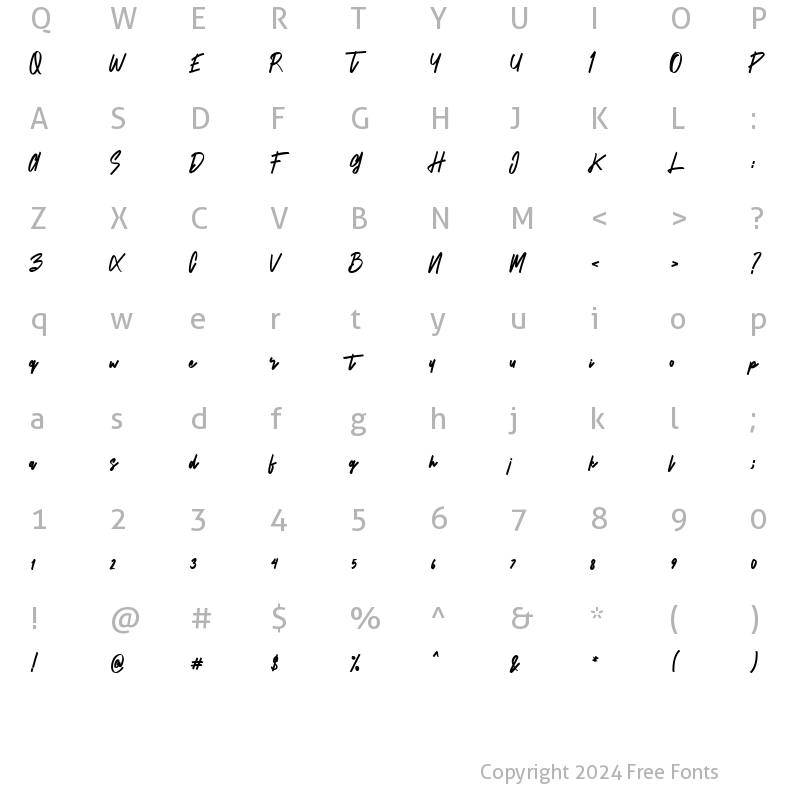 Character Map of Stereoflows alt Regular