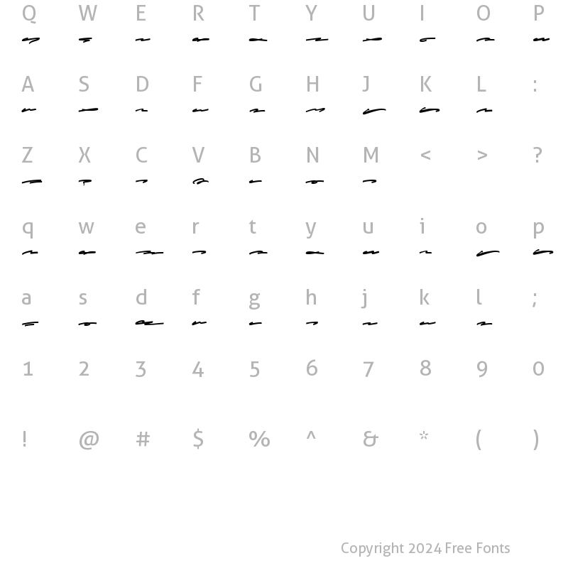 Character Map of Stereoflows swash Regular