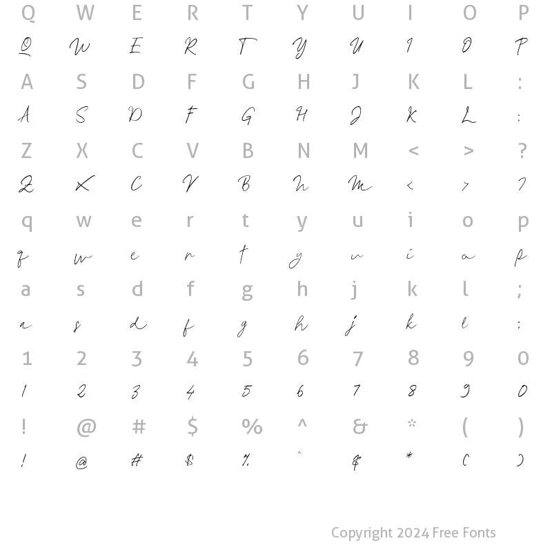 Character Map of sterlig Regular