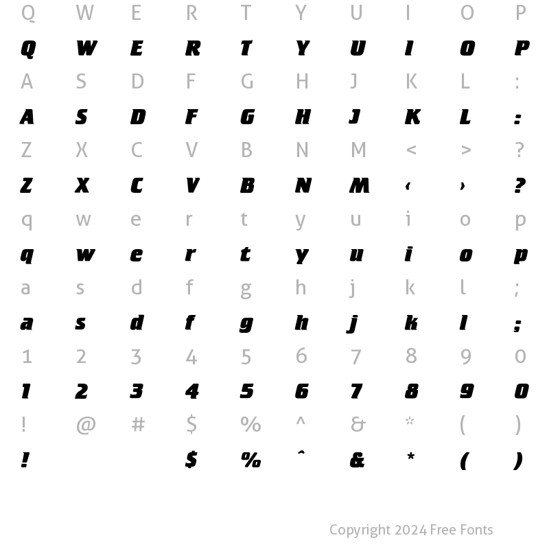 Character Map of Stettin Regular