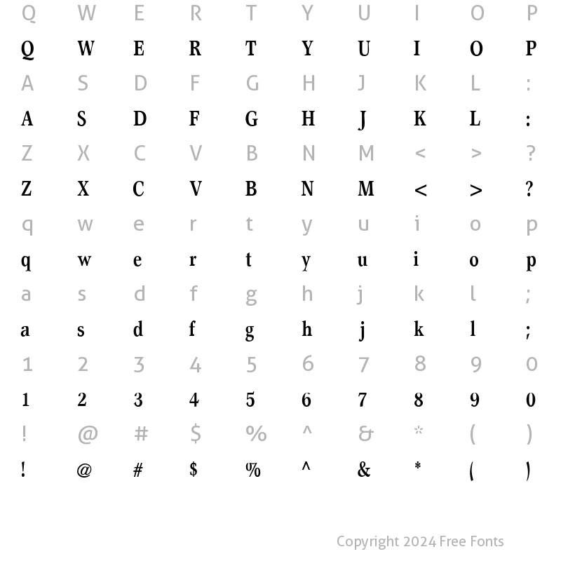 Character Map of StewardCond Bold