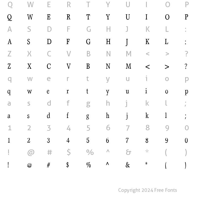 Character Map of StewardCond Regular