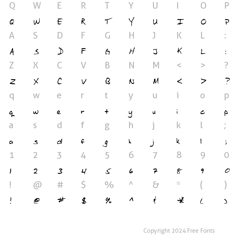 Character Map of StewartsHand Regular