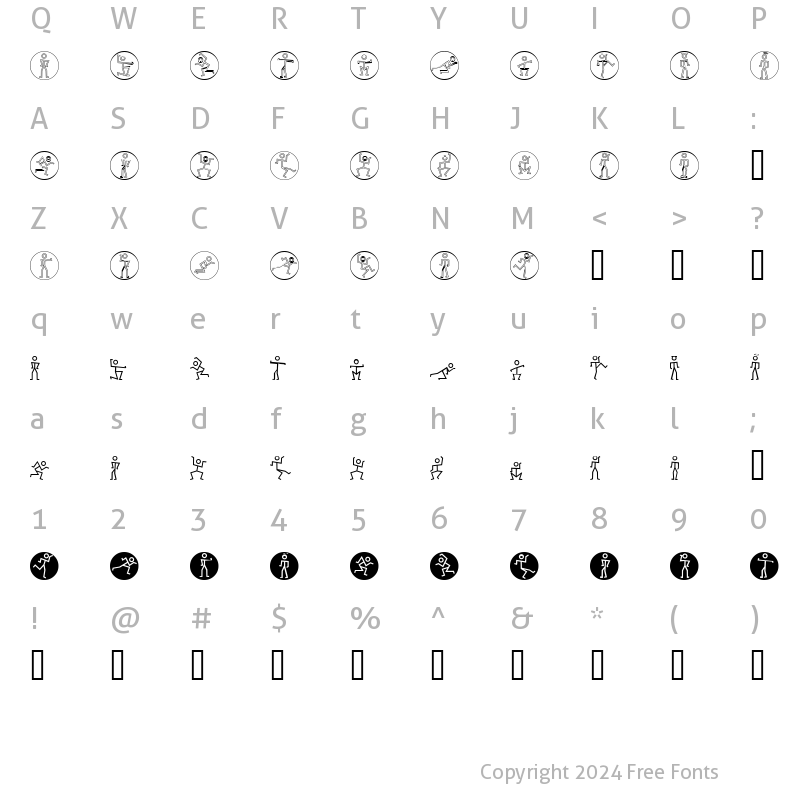 Character Map of Stickmanbats Regular