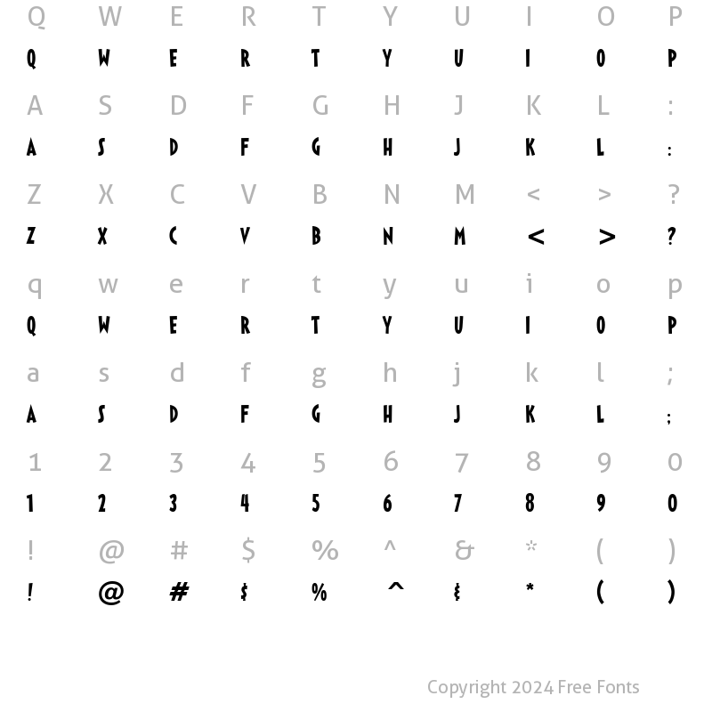 Character Map of Sticky Moula BTN Regular