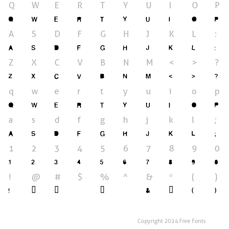 Character Map of Sticky Regular