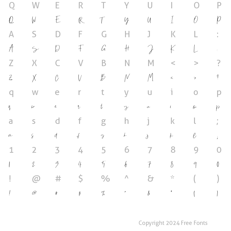 Character Map of Still Mind Regular