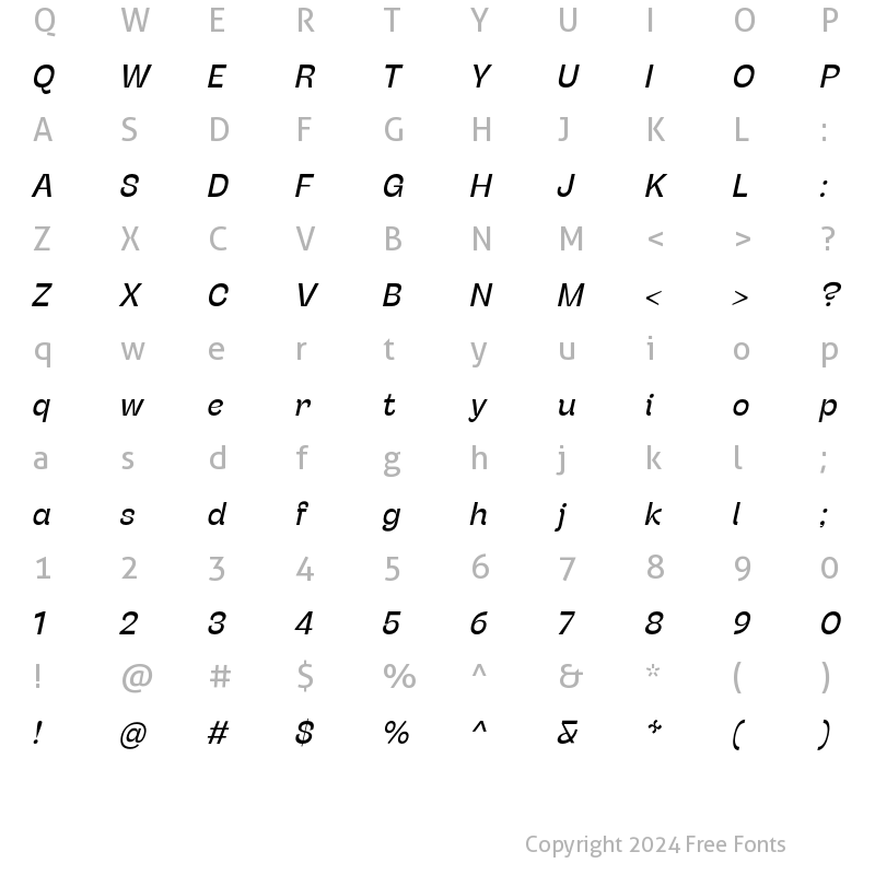 Character Map of Stinger Italic