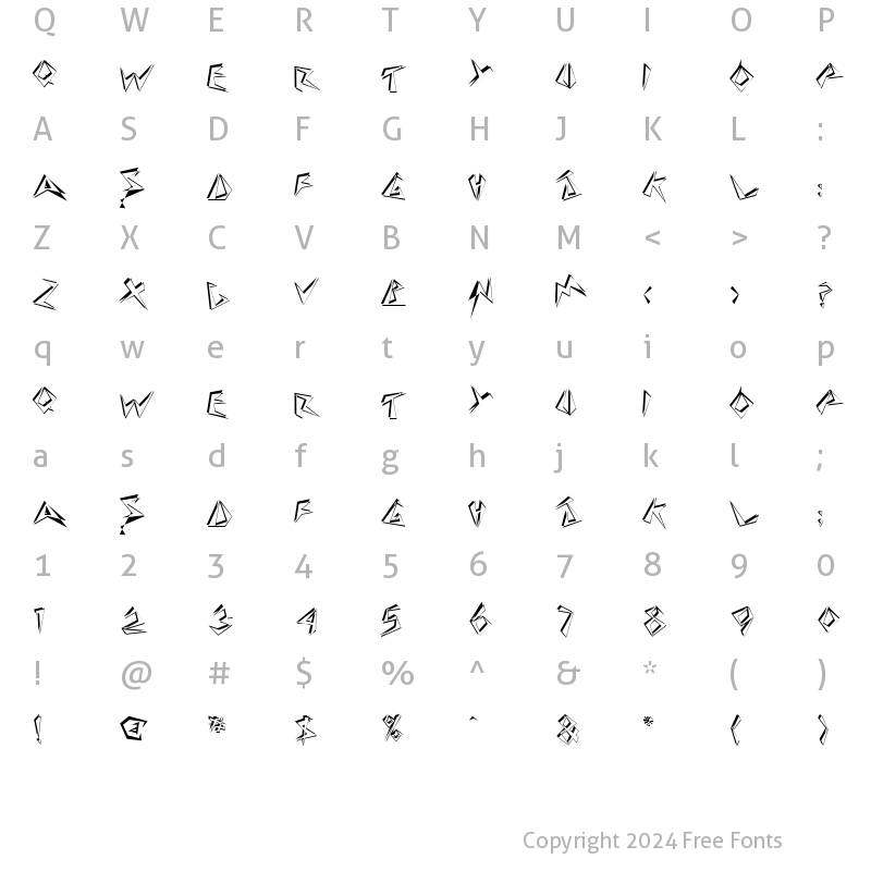 Character Map of StingerShadow Regular