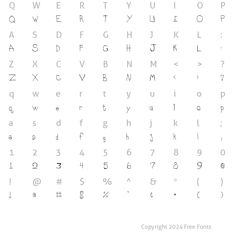 Character Map of Stinky Regular