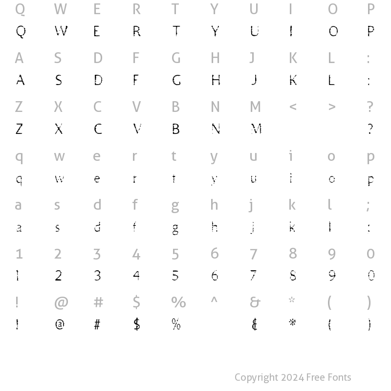 Character Map of StinkyMovement ShiftoGroovilato Regular