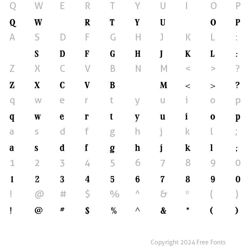 Character Map of StirlingBold Regular