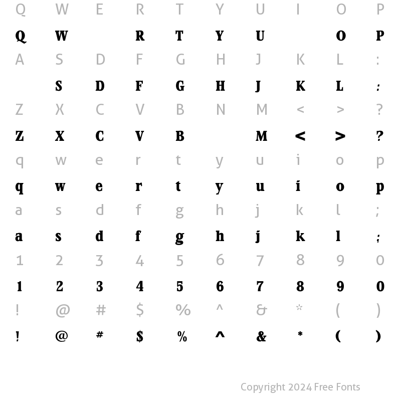 Character Map of StirlingExtraBold Regular