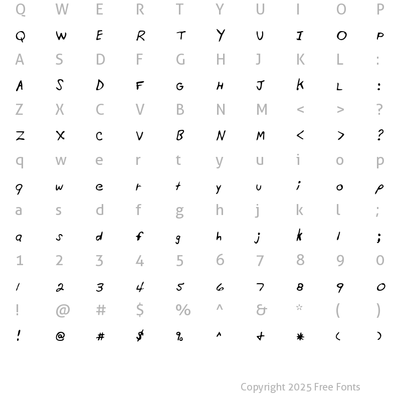 Character Map of Stjohn Regular