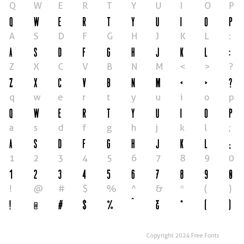 Character Map of Stockbridge Bold