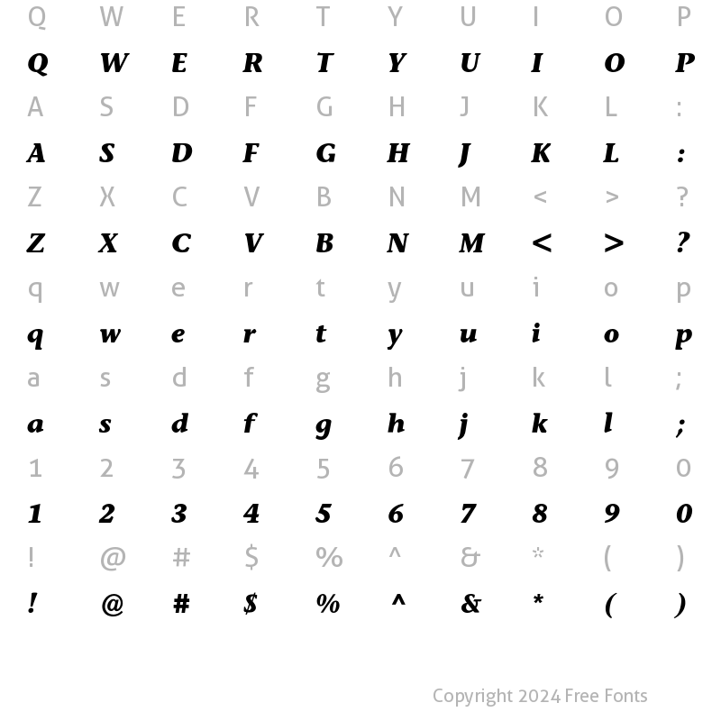 Character Map of Stone Informal BQ Regular