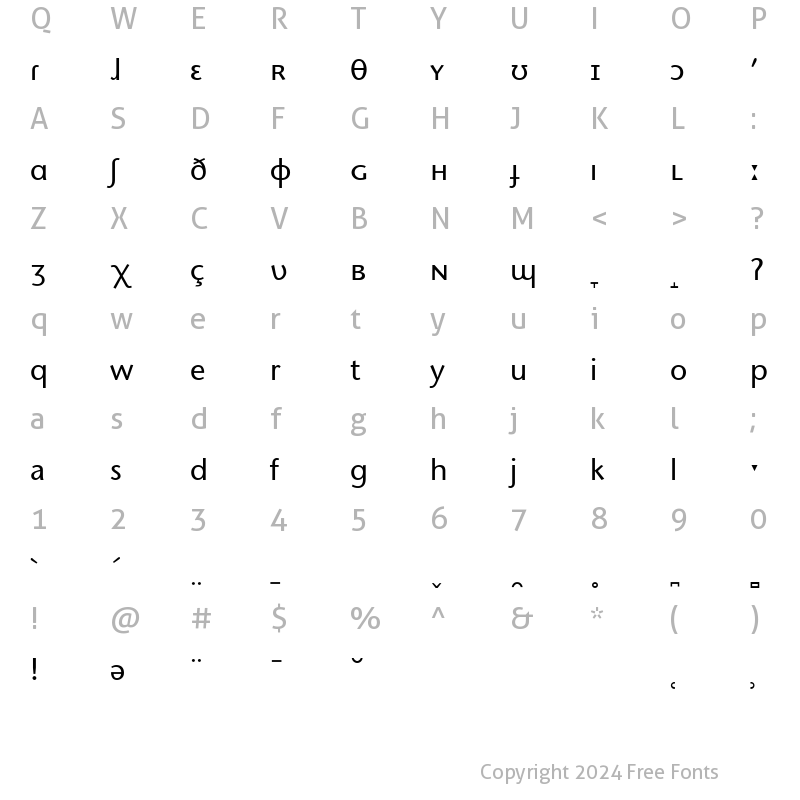 Character Map of Stone Sans PhoneticIPA Regular