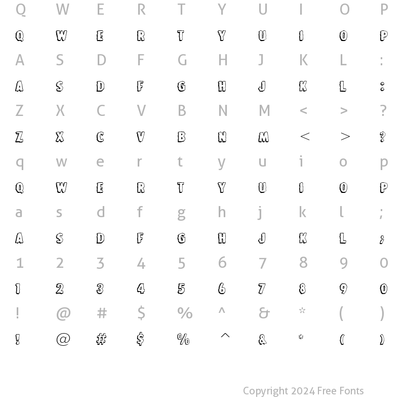 Character Map of StoneAge BT Regular