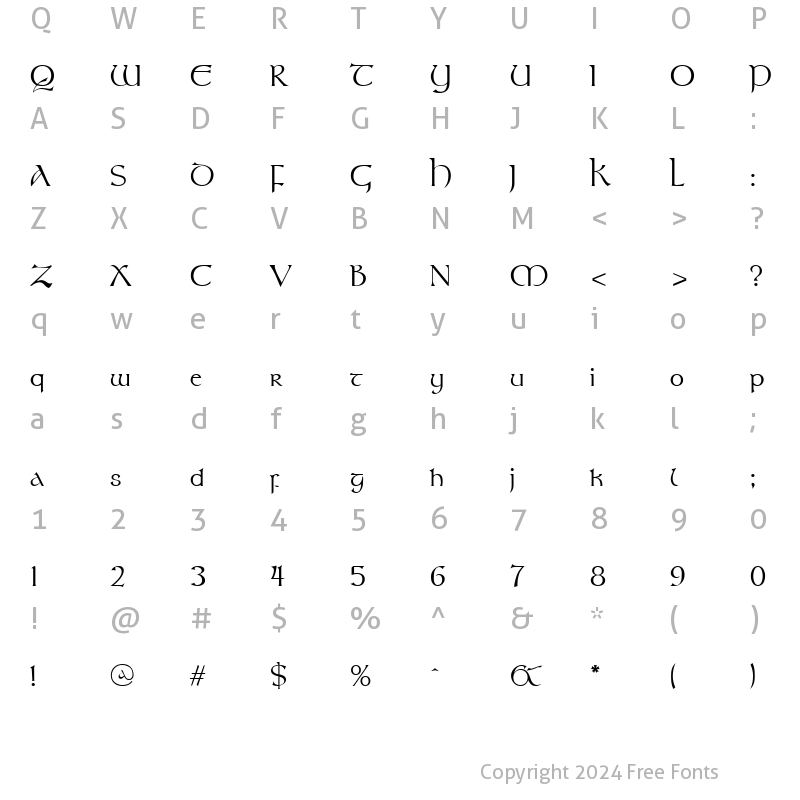 Character Map of Stonehenge Regular