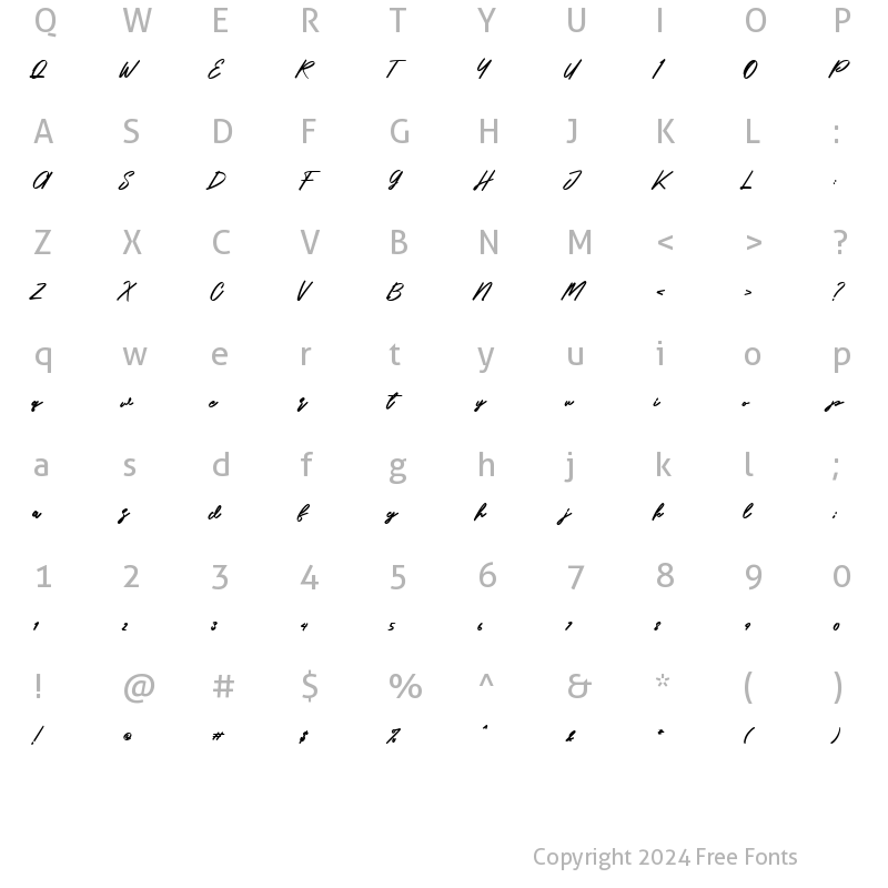 Character Map of Stonehoods alt Regular