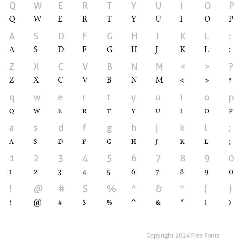 Character Map of StonePrintSmallCaps Regular