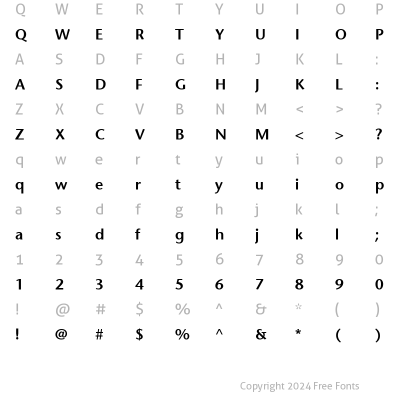 Character Map of StoneSans Semibold