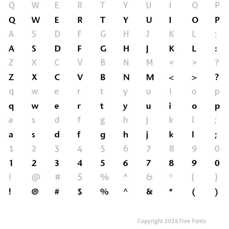 Character Map of StoneSans-Semibold Regular