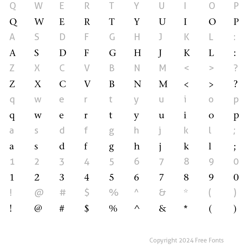 Character Map of StoneSerifITC Medium