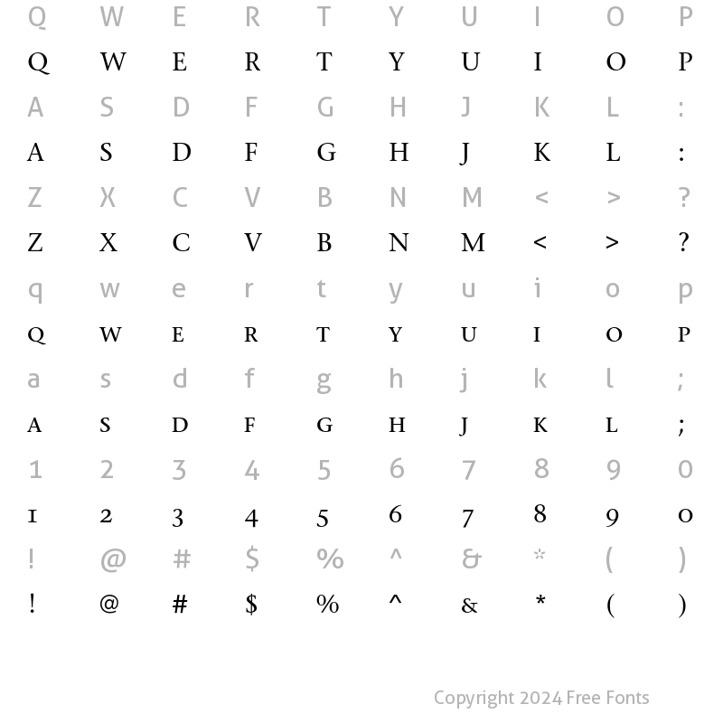 Character Map of StoneSerifSCEF Medium