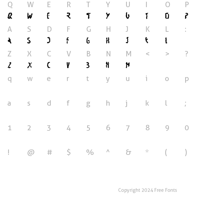 Character Map of Stoneware BC Stoneware BC