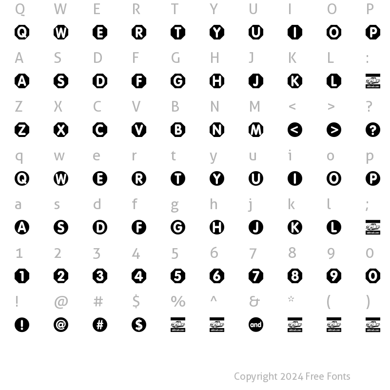 Character Map of StopAndGo Regular