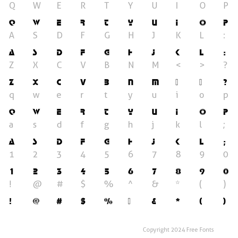 Character Map of StopDIn1 Regular