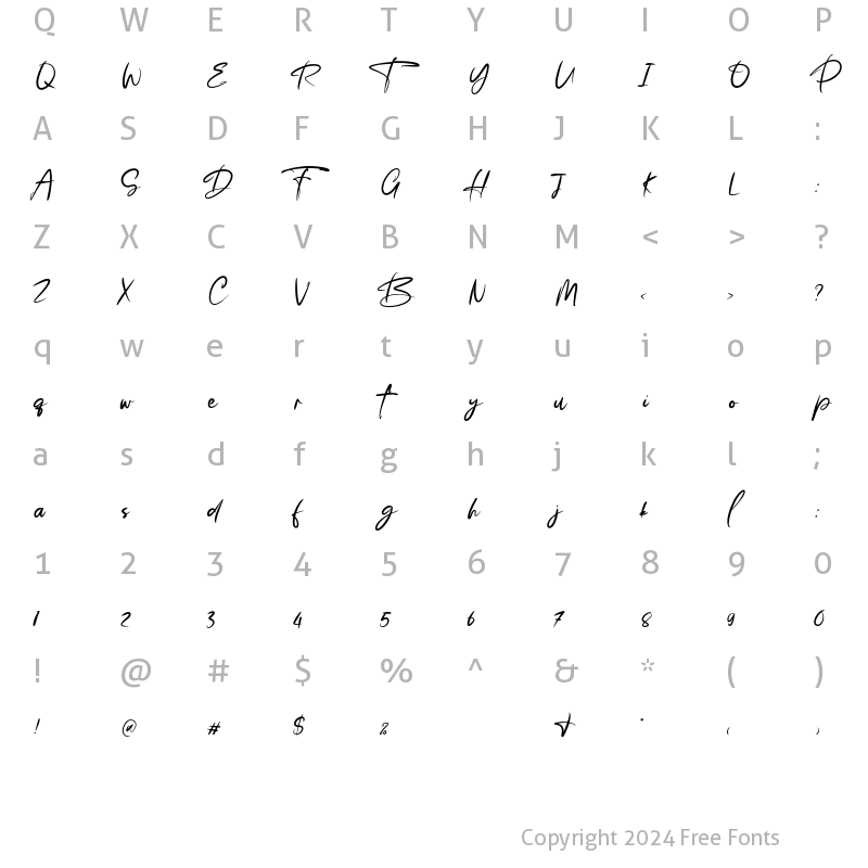 Character Map of Story Fresh BrushMedium Regular