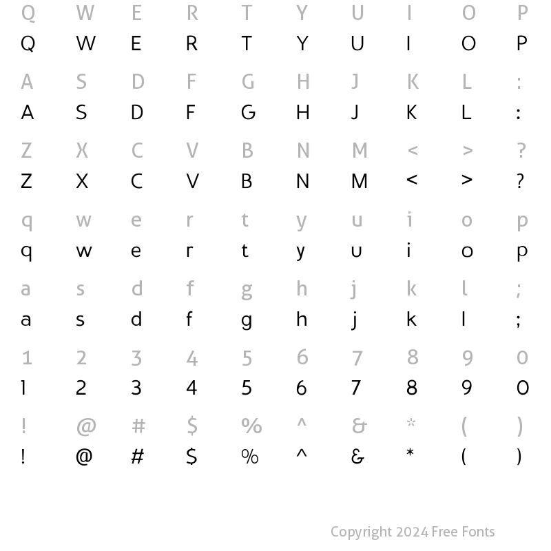 Character Map of Stovia Regular