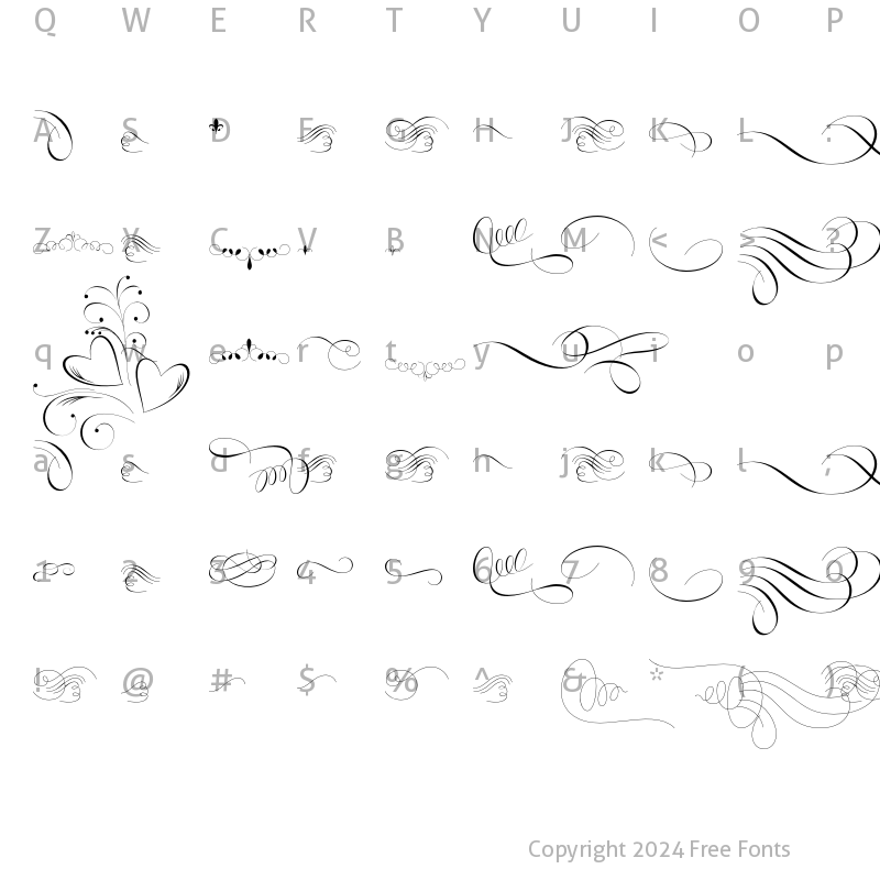 Character Map of Straight Ornamen Regular