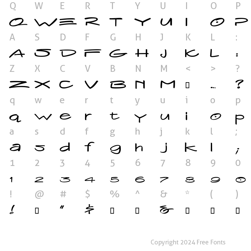 Character Map of StraightLacedDNA Regular