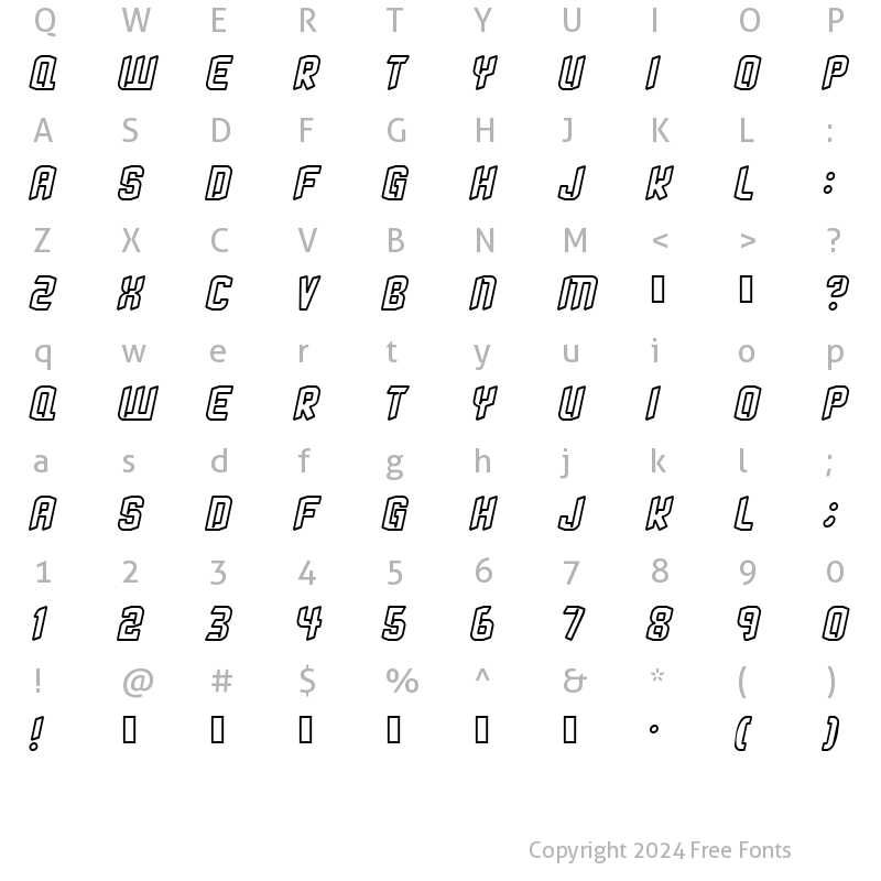 Character Map of StrangePhenomena outlined Regular